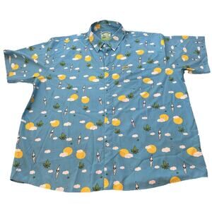 Dixxon Best Buds Shirt Mens 4XL Button Up Weed Leaf Joint Clouds Sun Novelty